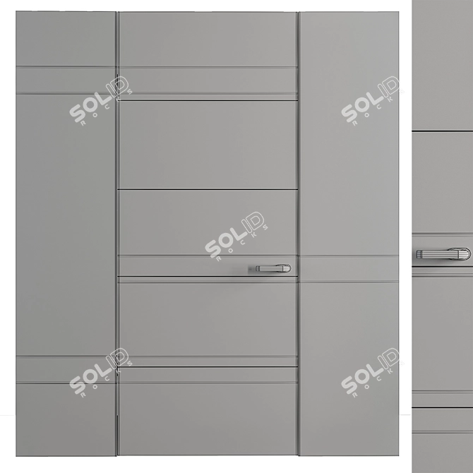 Sleek Modern Frameless Door Set 3D model image 6