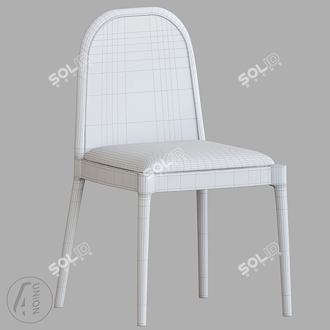 Rattan T Dining Chair, Modern 3D model image 2