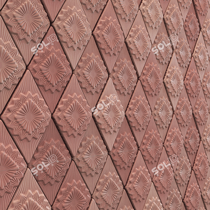 Rustic Diamond Clay Tiles 3D model image 1