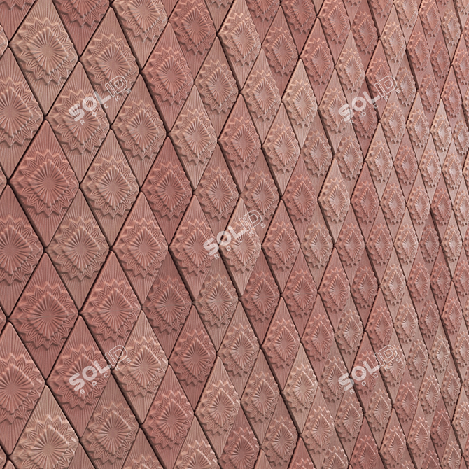 Rustic Diamond Clay Tiles 3D model image 2