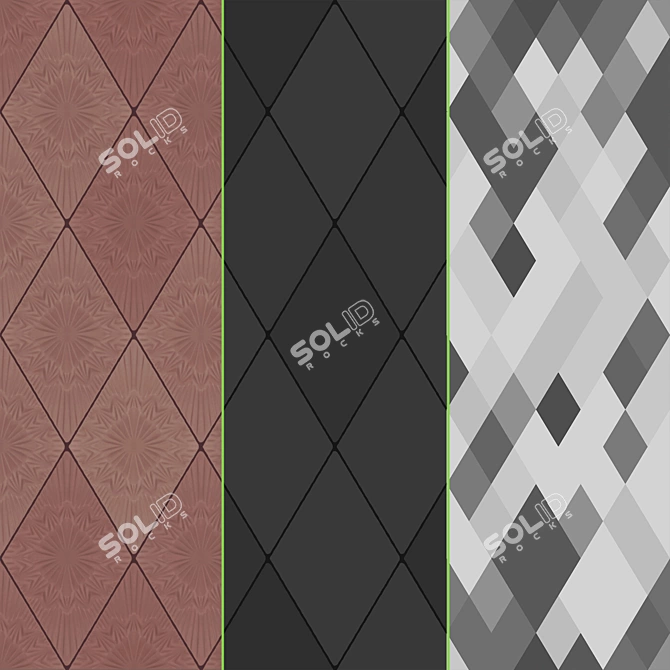 Rustic Diamond Clay Tiles 3D model image 4