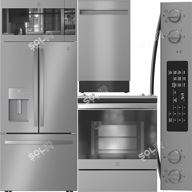 GE Kitchen Appliance Bundle 3D model image 1