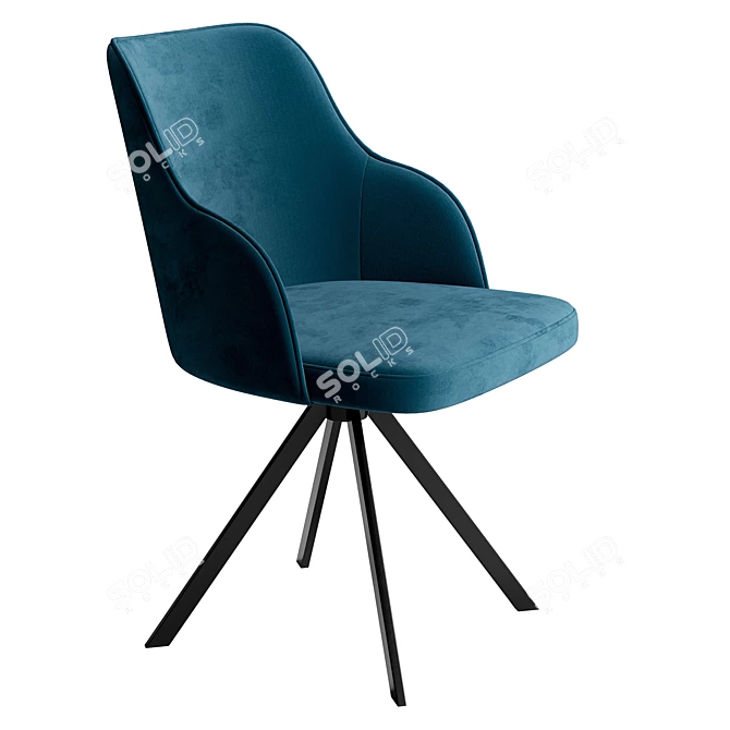 Stella Swivel Chair, Brandy Fabric 3D model image 2