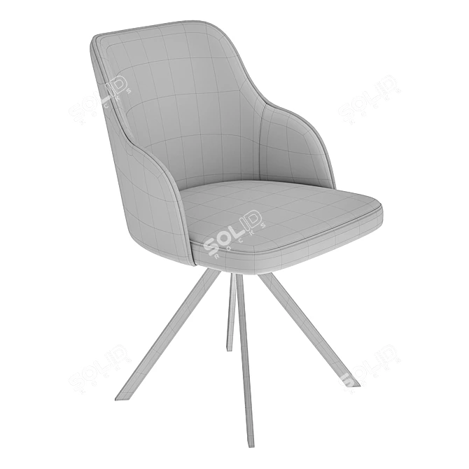 Stella Swivel Chair, Brandy Fabric 3D model image 4