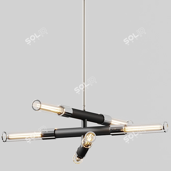 Mid-Century Sculptural Fredo Chandelier 3D model image 2