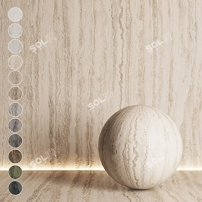 Seamless Travertine Stone Textures 3D model image 1