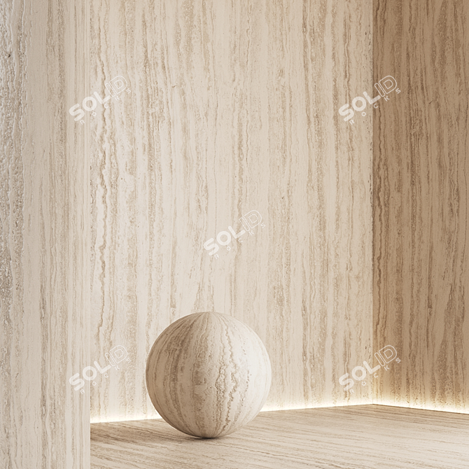 Seamless Travertine Stone Textures 3D model image 2