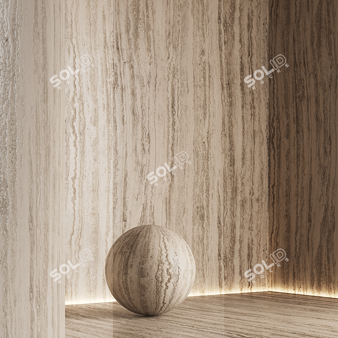 Seamless Travertine Stone Textures 3D model image 4