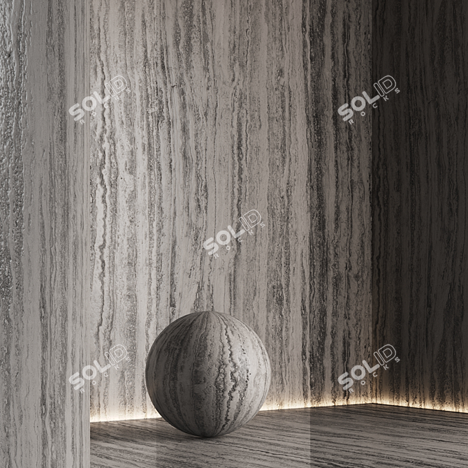 Seamless Travertine Stone Textures 3D model image 5