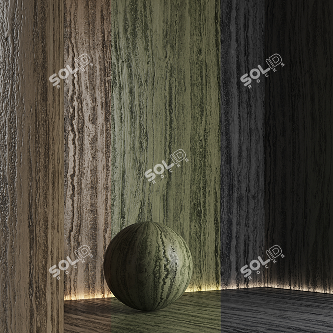 Seamless Travertine Stone Textures 3D model image 6