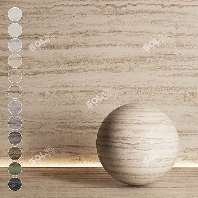 Seamless Travertine Stone Textures 3D model image 7