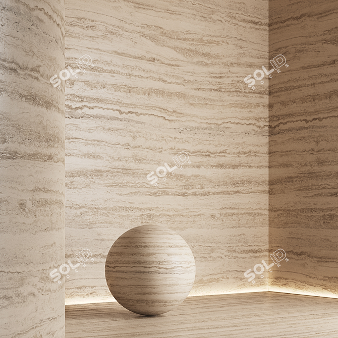 Seamless Travertine Stone Textures 3D model image 8