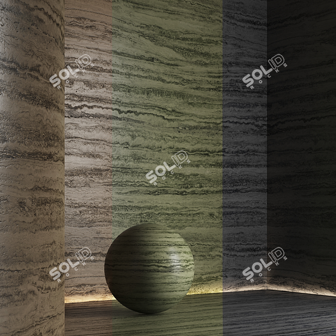 Seamless Travertine Stone Textures 3D model image 12