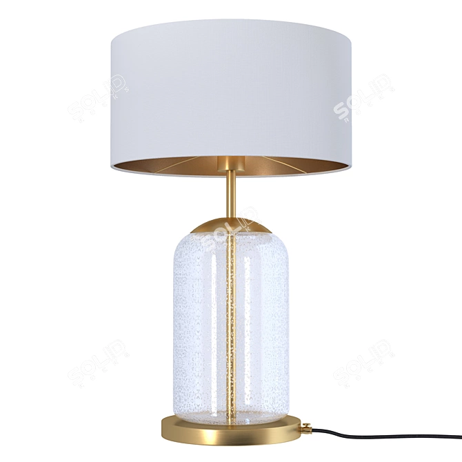 Handblown Glass Brass Table Lamp 3D model image 3