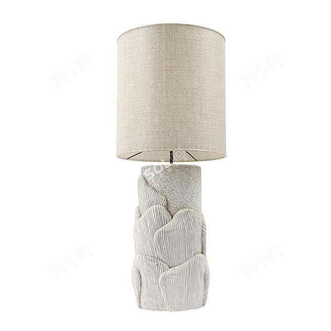  Metal and Fabric Table Lamp 3D model image 3