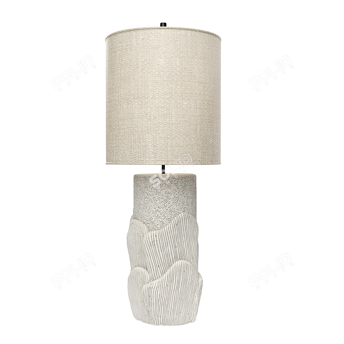  Metal and Fabric Table Lamp 3D model image 5