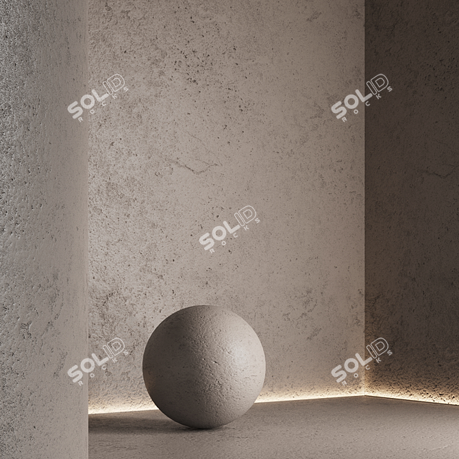 Seamless Decorative Plaster Texture Pack 3D model image 2