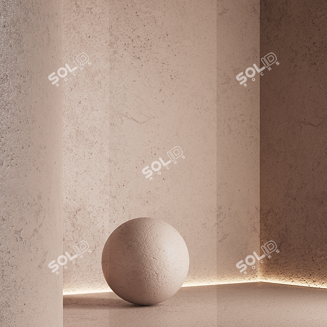 Seamless Decorative Plaster Texture Pack 3D model image 5