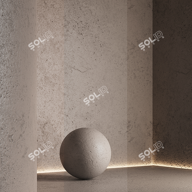 Seamless Decorative Plaster Texture Pack 3D model image 6