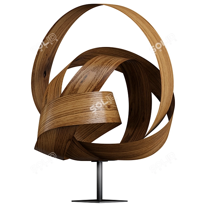 Modern Wooden Sculpture 3D Model 3D model image 2