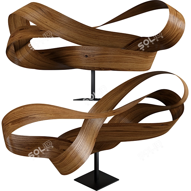 Modern Wooden Sculpture 3D Model 3D model image 3