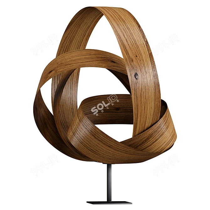 Modern Wooden Sculpture 3D Model 3D model image 4