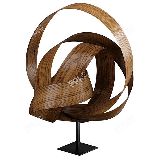 Modern Wooden Sculpture 3D Model 3D model image 5