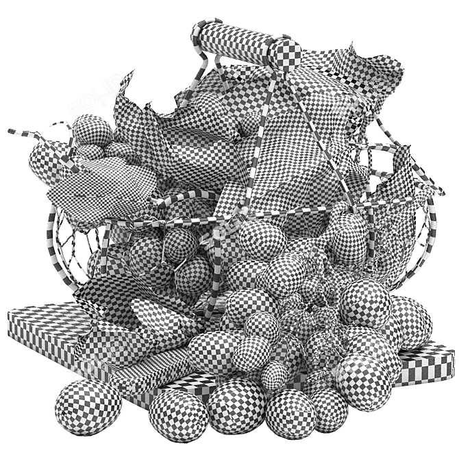 Fruit Basket 3D Model Kit 3D model image 4