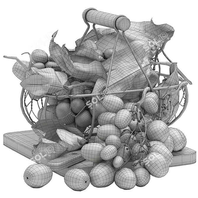 Fruit Basket 3D Model Kit 3D model image 5