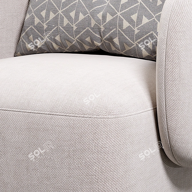 Modern Wyatt Fabric Lounge Chair 3D model image 3