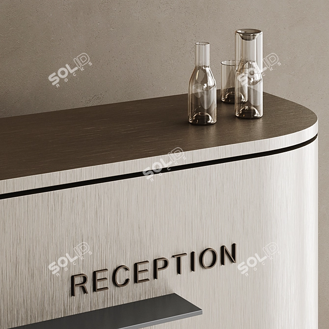 Minimalistic Metal Reception Desk 3D model image 3