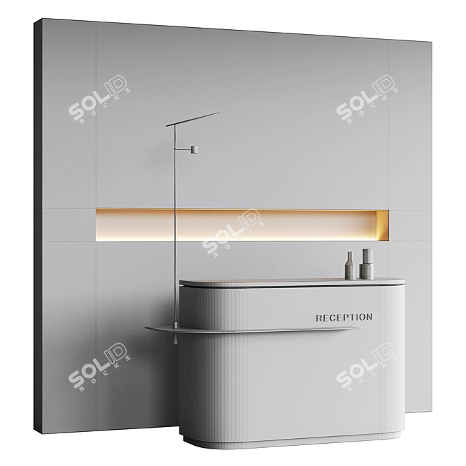 Minimalistic Metal Reception Desk 3D model image 5