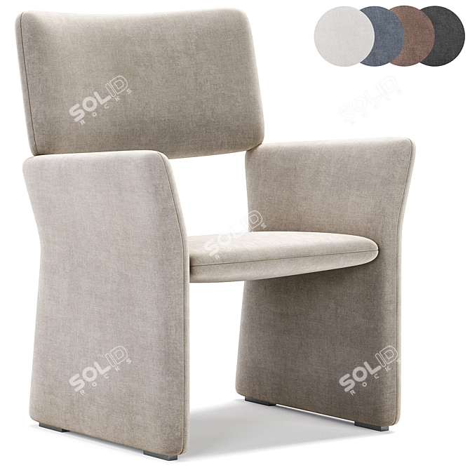 Modern Minimalist Crown Lounge Chair 3D model image 1