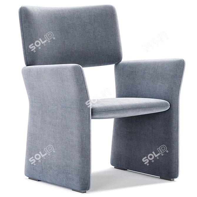 Modern Minimalist Crown Lounge Chair 3D model image 3