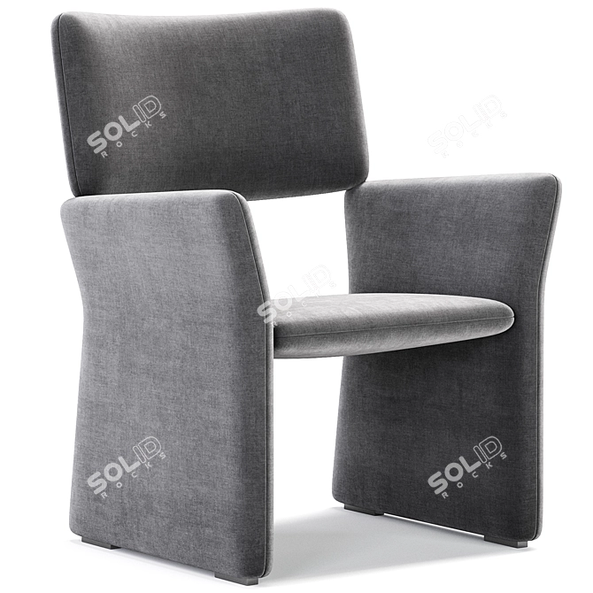 Modern Minimalist Crown Lounge Chair 3D model image 4