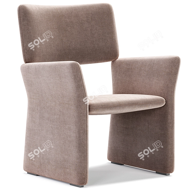 Modern Minimalist Crown Lounge Chair 3D model image 5