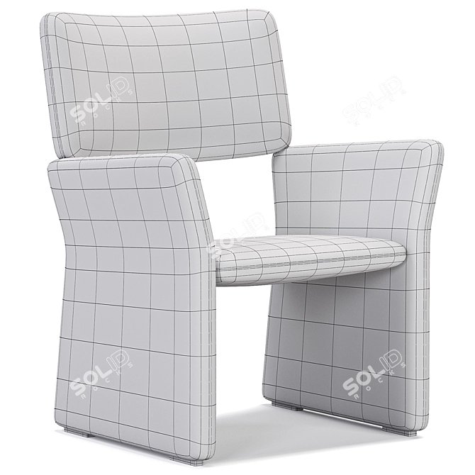 Modern Minimalist Crown Lounge Chair 3D model image 7