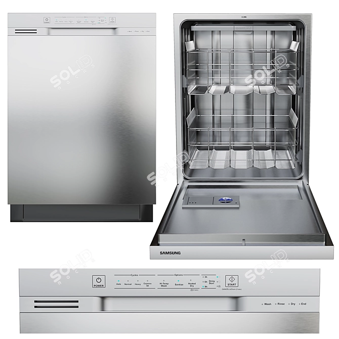 Samsung Stainless Steel Dishwasher Collection 3D model image 4