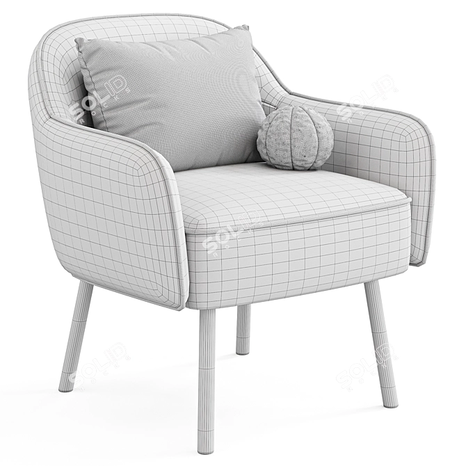 Contemporary Stewart Upholstered Armchair 3D model image 7
