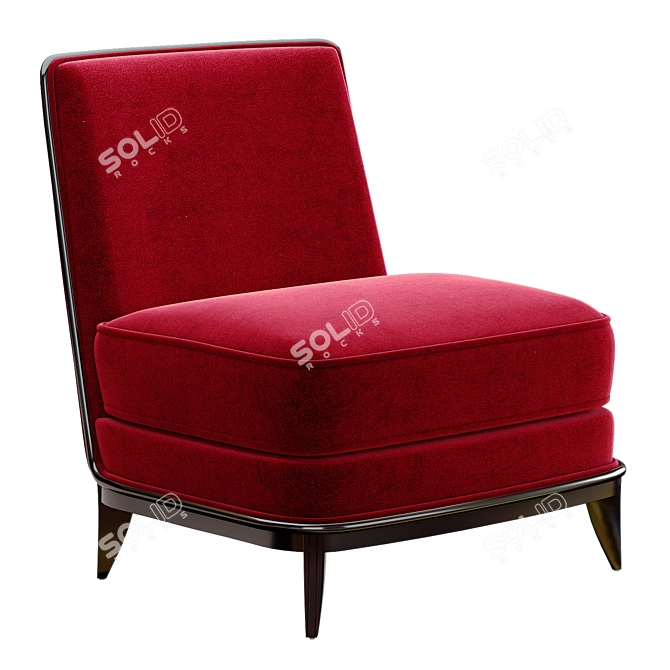 Normandie Art Deco Lounge Chair 3D model image 1