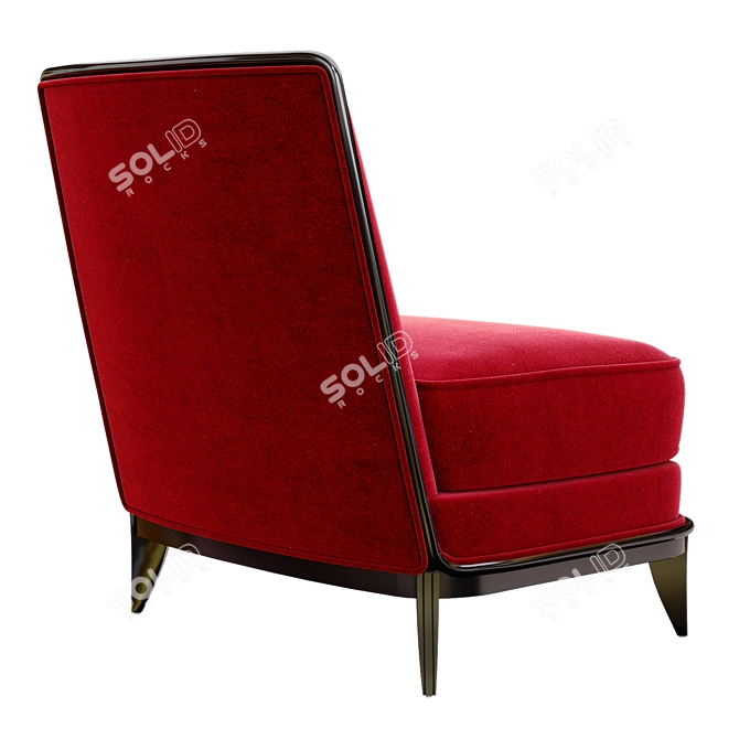 Normandie Art Deco Lounge Chair 3D model image 2