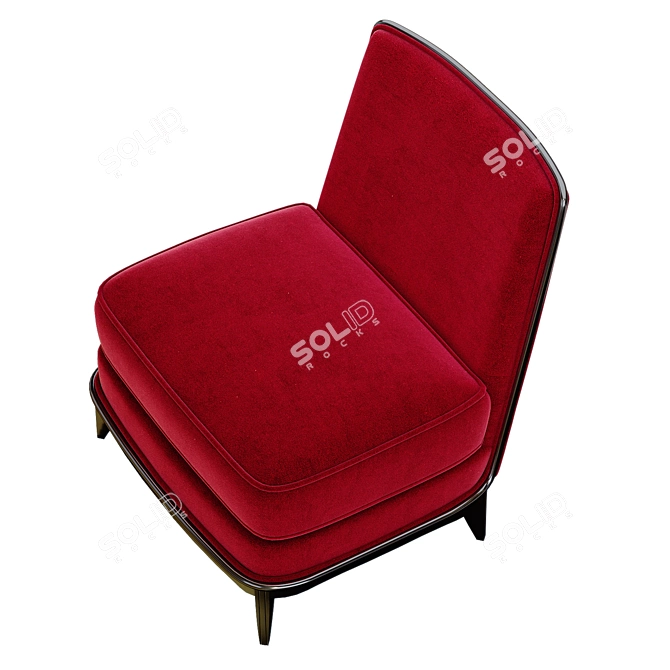 Normandie Art Deco Lounge Chair 3D model image 3