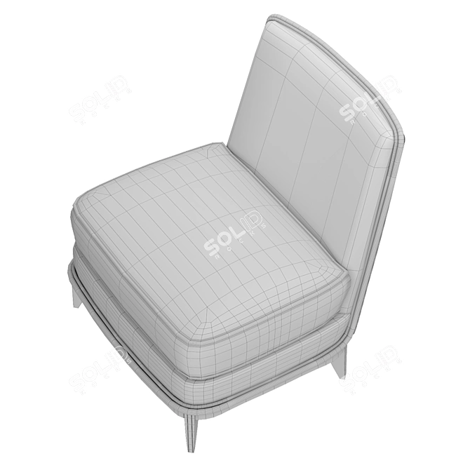 Normandie Art Deco Lounge Chair 3D model image 4