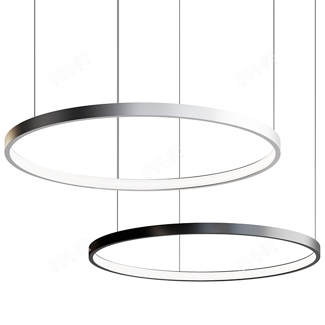 Modern Rings Pendant Light 3D model image 2