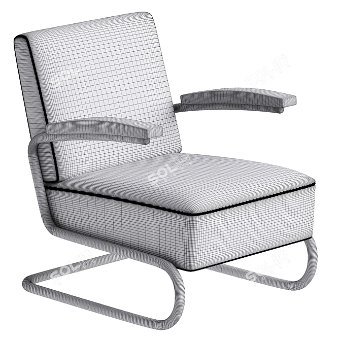 Modern Cantilever Armchair S 411 3D model image 3