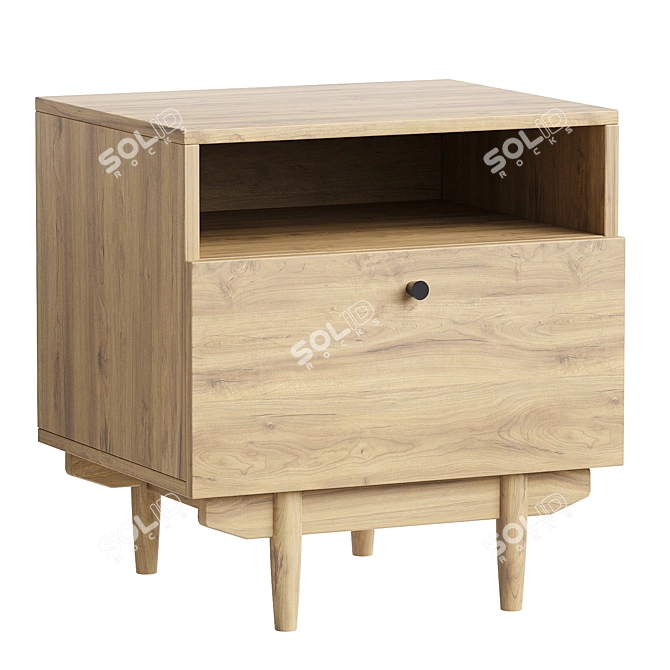 Orland Wood Bedside Table 3D model image 1