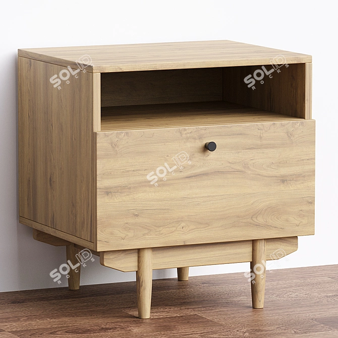 Orland Wood Bedside Table 3D model image 2