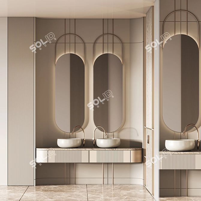 Modern Bathroom Furniture Set 17 3D model image 3