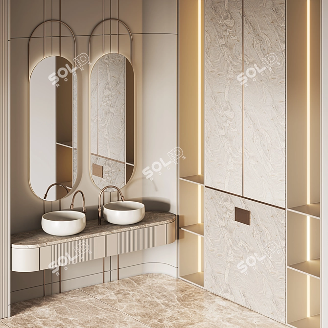 Modern Bathroom Furniture Set 17 3D model image 4