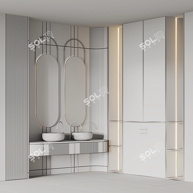 Modern Bathroom Furniture Set 17 3D model image 9